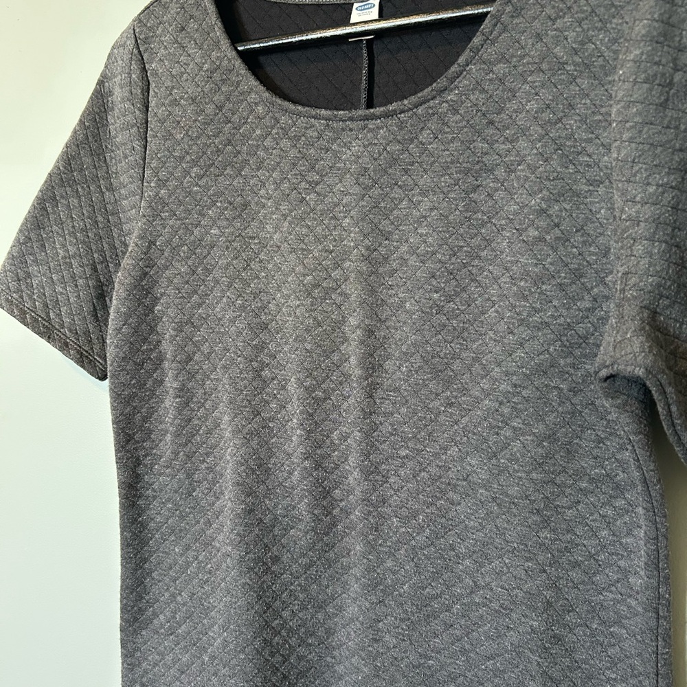 Old Navy | Gray Quilted Short Sleeve Mini Dress
